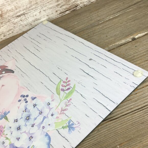 OOPS - Blue Flowers Bandana Pig Glass Cutting Board - Picture 8 of 10